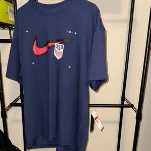 Nike USA Soccer Tee in Navy with Red Swoosh